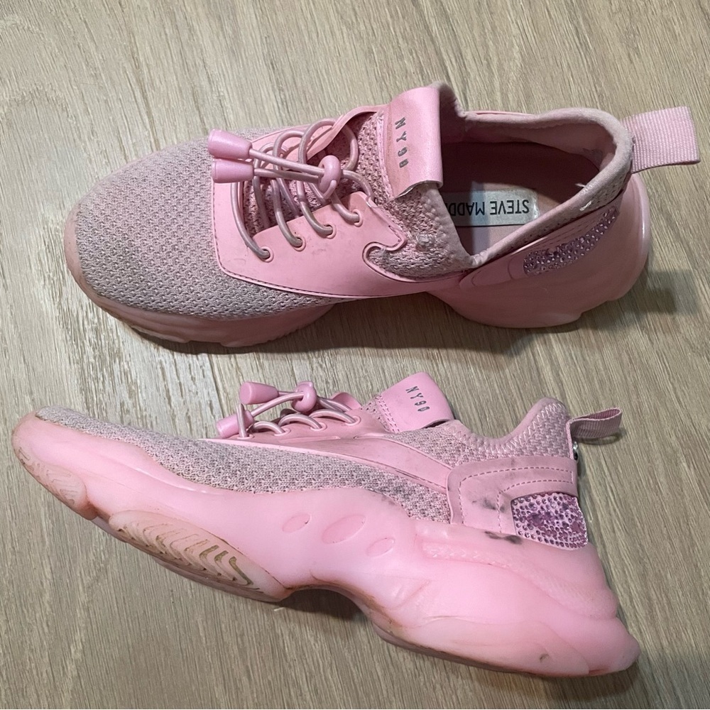 Steve Madden Myles NY90 pink woman slip on sneakers size 7 rhinestones pink - Picture 7 of 10